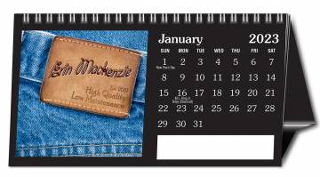 Personalized Photo Name Small Easel Tent Desk Calendar (Black Easel)- B1I55DX